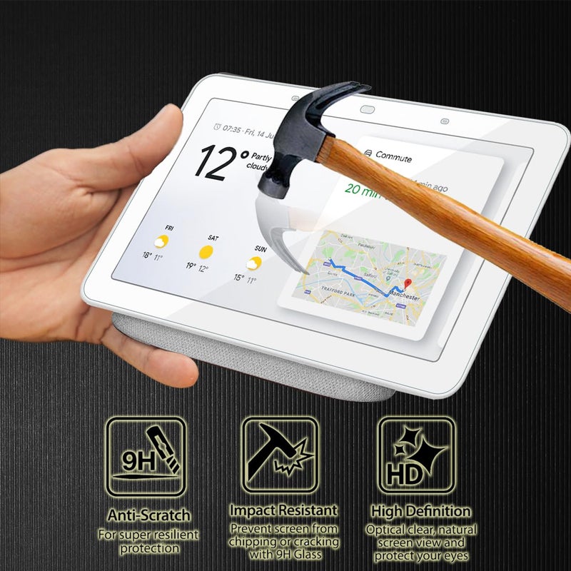 Orzero (2 Pack) Tempered Glass Screen Protector Compatible for Google Home Hub/Nest Hub 7 Inch, 9 Hardness HD Anti-Scratch Full-Coverage - Image 5